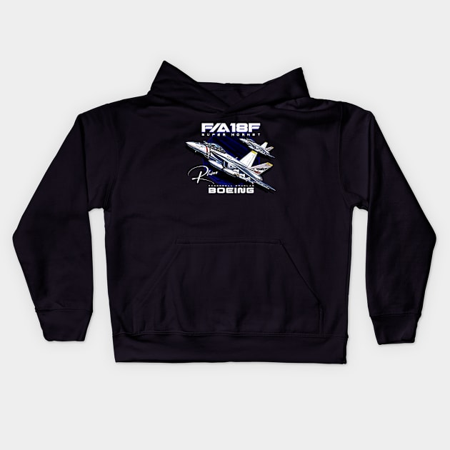 F18 Super Hornet Rhino Us Air Force Fighterjet Kids Hoodie by aeroloversclothing